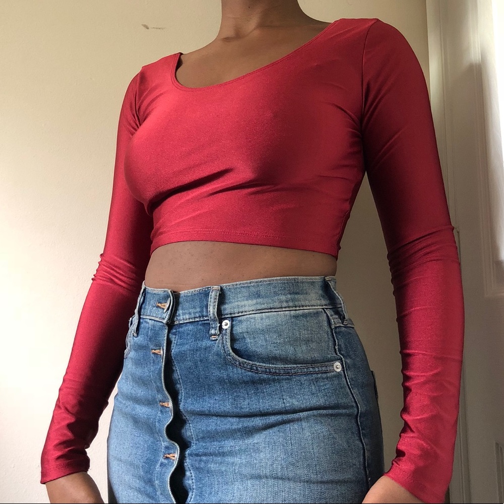 Nylon Forever21 Long Sleeve Crop Top